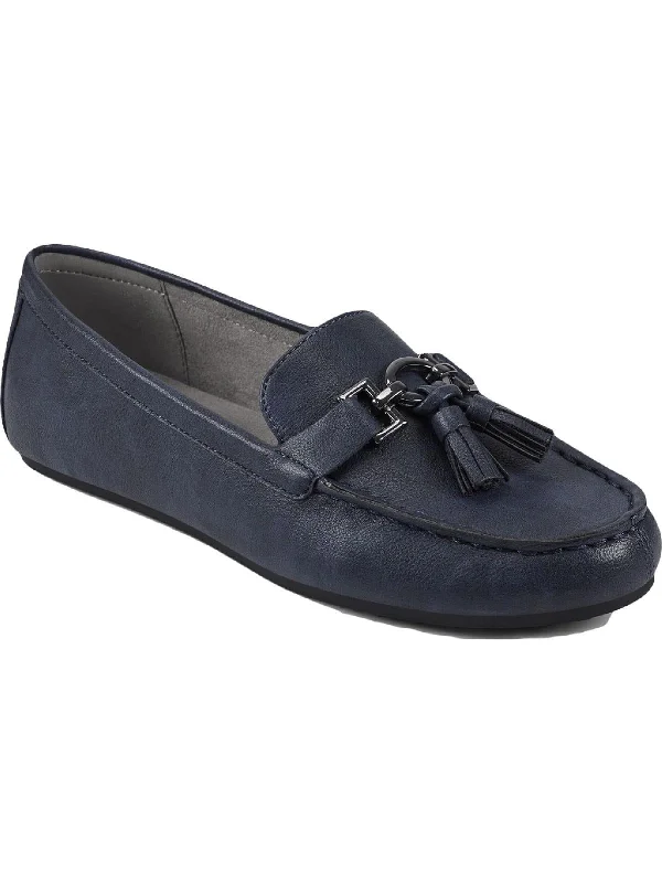 Loafers mid-season sale-Loafers for casual trends-Deanna Womens Faux Leather Driving Moccasins Tassel Loafers