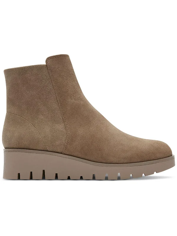 Narrow-Fit Ankle Boots-Dania Womens Suede Ankle Wedge Boots