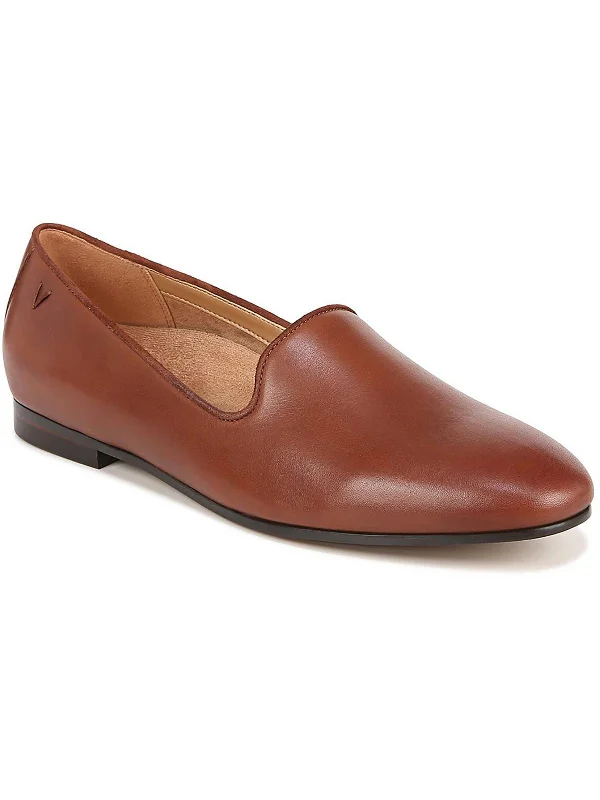 Loafers minimalist look-Loafers with glossy finish-Willa II Womens Leather Slip On Loafers