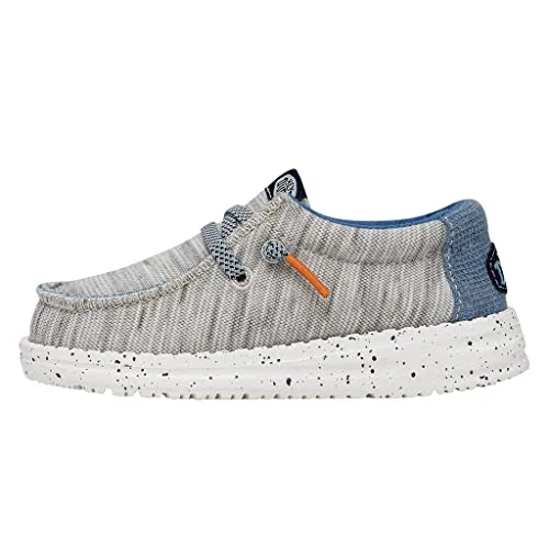 Loafers breakout hit-Loafers with unique comfort-Hey Dude Wally Toddler Jersey Light Grey Size 9 | Toddler Shoes | Toddler Lace Up Loafers | Comfortable & Light-Weight