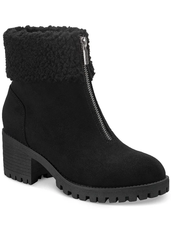 booties for music events-  Biancaa Womens Faux Suede Lug Sole Booties