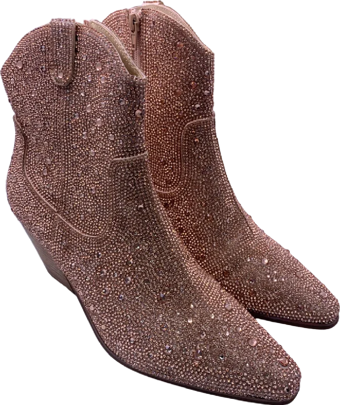 Exclusive Ankle Boots-Matisse Rose Gold Embellished Ankle Boots UK 5.5