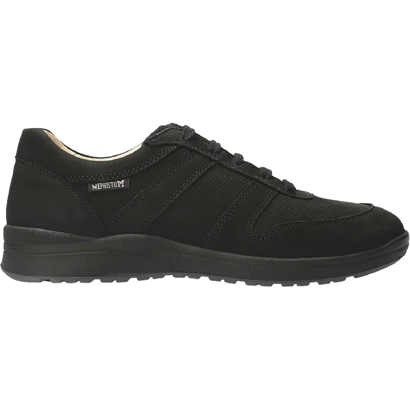 Wholesale Casual Shoes-Casual shoes with slip-resistant sole-Women's Mephisto Rebeca Perf Black Bucksoft Nubuck