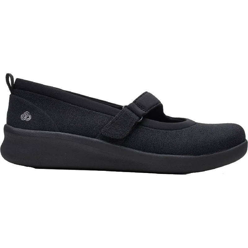 Astrology Casual Shoes-Casual shoes with classic comfort-Women's Clarks Cloudsteppers Sillian 2.0 Soul Black Fabric