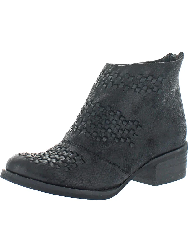 Original Ankle Boots-Kyla Womens Faux Leather Block Heel Ankle Boots