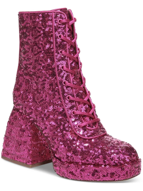 booties for streetwear-  Kia Sequin Womens Zipper Dressy Booties