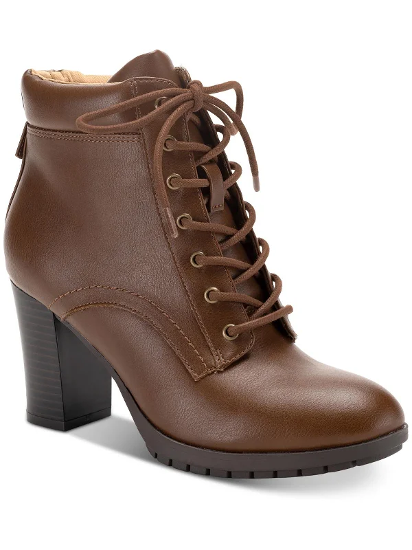 booties with elastic band-  Lucillee  Womens Zipper Faux Leather Booties