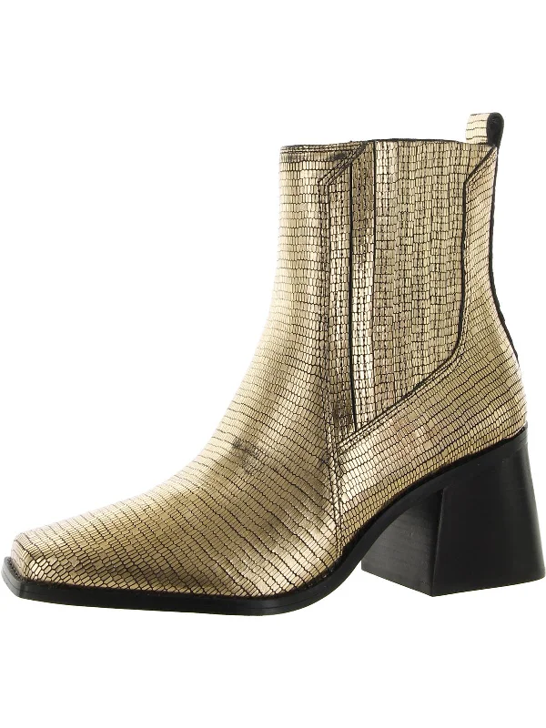 Kids’ Ankle Boots-Sojetta Womens Metallic Leather Ankle Boots