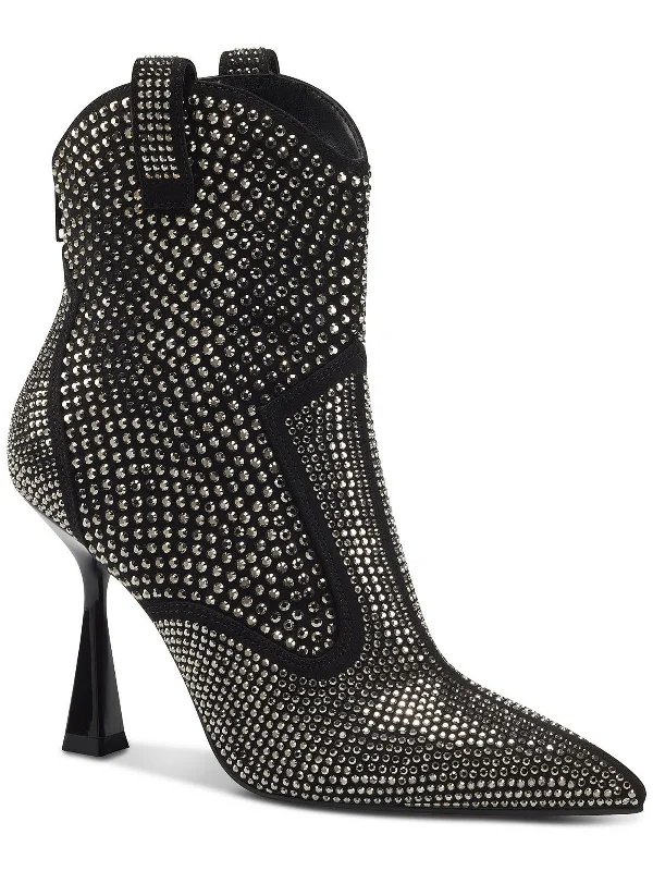 booties for winter-  Oaklynne Womens Rhinestone Pointed Toe Booties