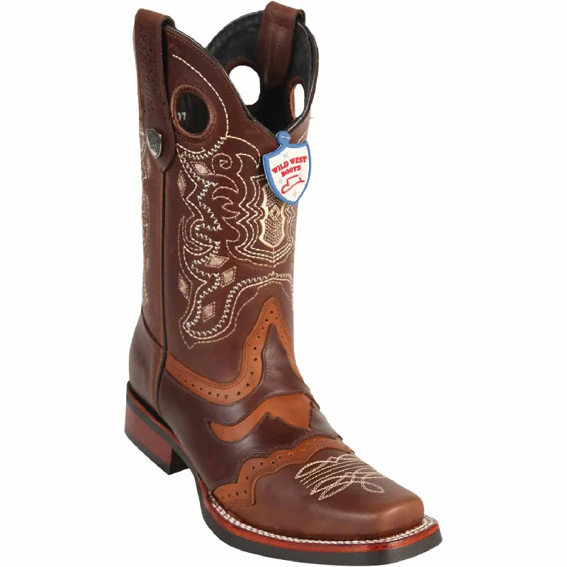 Men's Wild West Genuine Leather Rodeo Toe Boots 281TH38