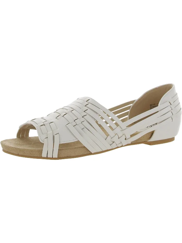 Sandals-for-winterSandals with Lightweight Performance-Native Womens Faux Leather Peep-Toe Huarache Sandals