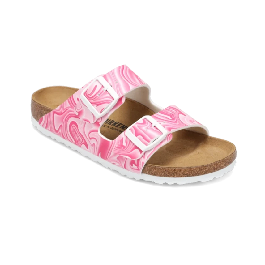 Women's Arizona Narrow Marble Pink White Birko-Flor