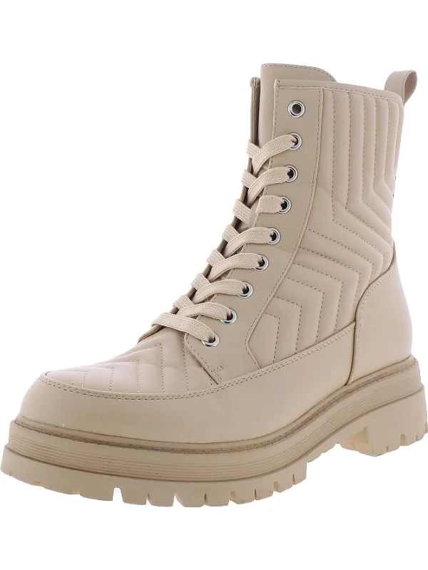 Specialty Ankle Boots-Pierce  Womens Round Toe Ankle Combat & Lace-up Boots