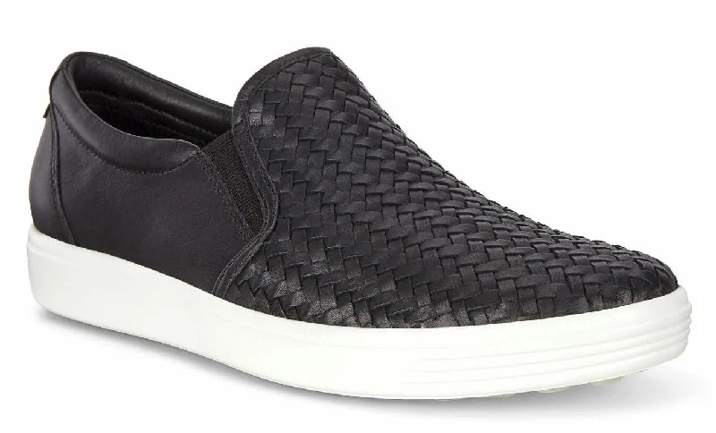 Ecco Women's Soft 7 Woven Slip On 2.0 Black