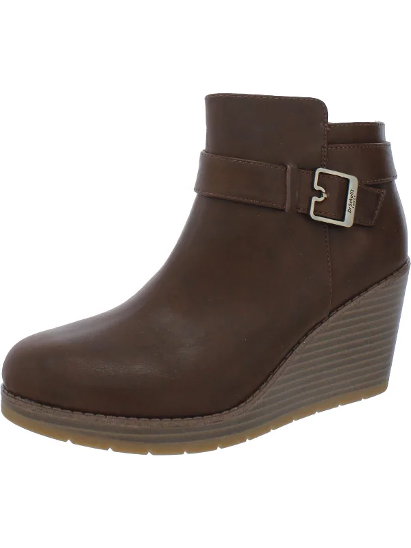 Rain Ankle Boots-One Up Womens Zipper Ankle Wedge Boots