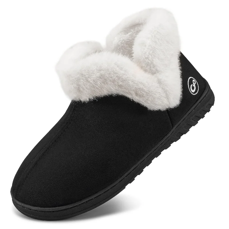 Slippers zero waste-Slippers with earthy midsoles-Slippers Women House Shoes Winter: Comfy Memory Foam No-slip Loafer Slippers for Women with Fuzzy Faux Fur Indoors Outdoors