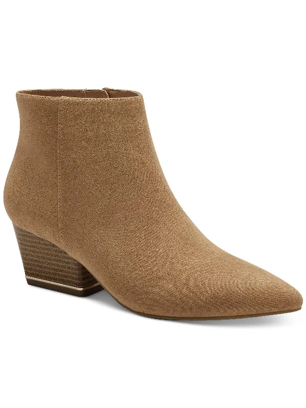 booties with thick sole-  Armena Womens Zipper Pointed Toe Booties