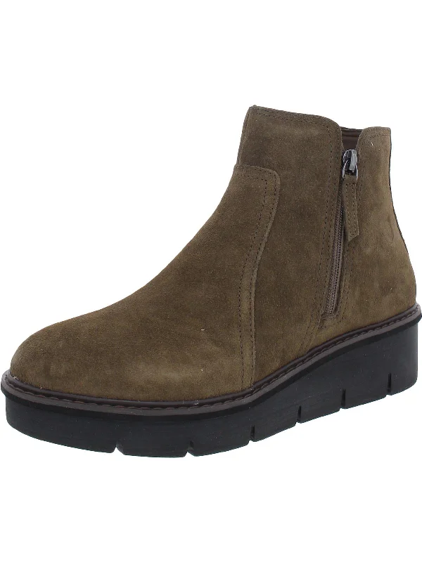 Odor-Resistant Ankle Boots-Arabell Zip Womens Suede Ankle Chelsea Boots