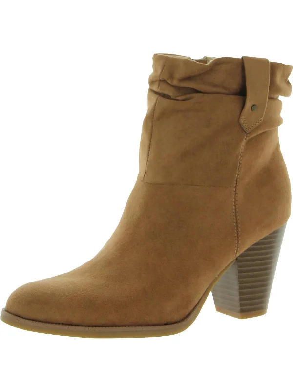 High-Quality Ankle Boots-Kall Me Womens Faux Suede Ruched Ankle Boots