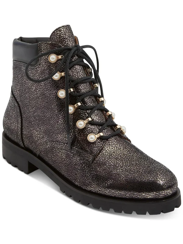 Artisan Ankle Boots-Peyton Pearl Bootie Womens Leather Lace-Up Ankle Boots