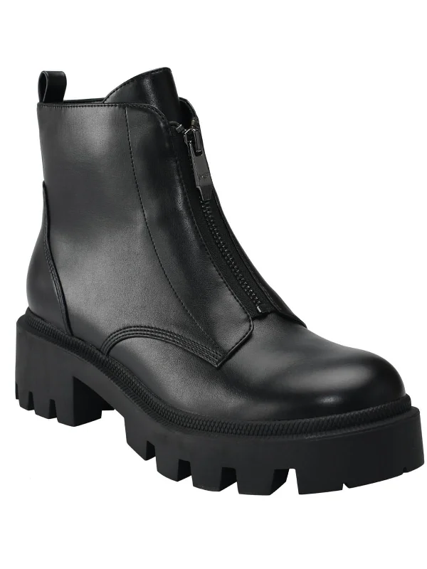 Waterproof Ankle Boots-Zippa 2 Womens Lugged Sole Zip Up Ankle Boots